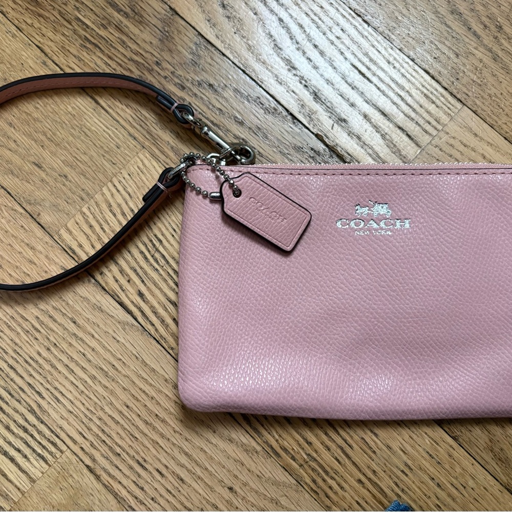 Coach Light Pink Leather Wristlet